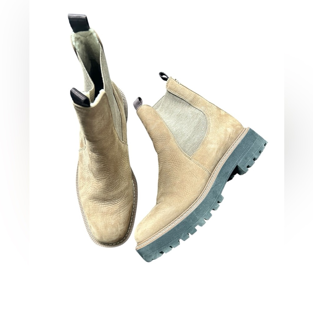 Sam Edelman Tan Ankle Boots with Elastic Panels